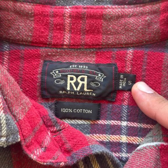 RRL Ralph Lauren Double RL Plaid Flannel Button Shirt Size Small - Picture 3 of 6